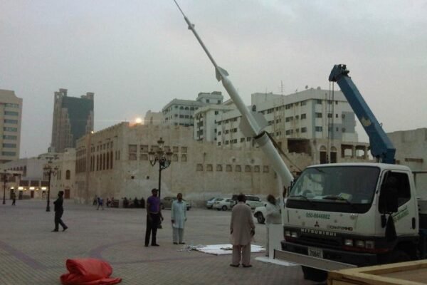 15-Installation of the rocket in Sharjah, AUE